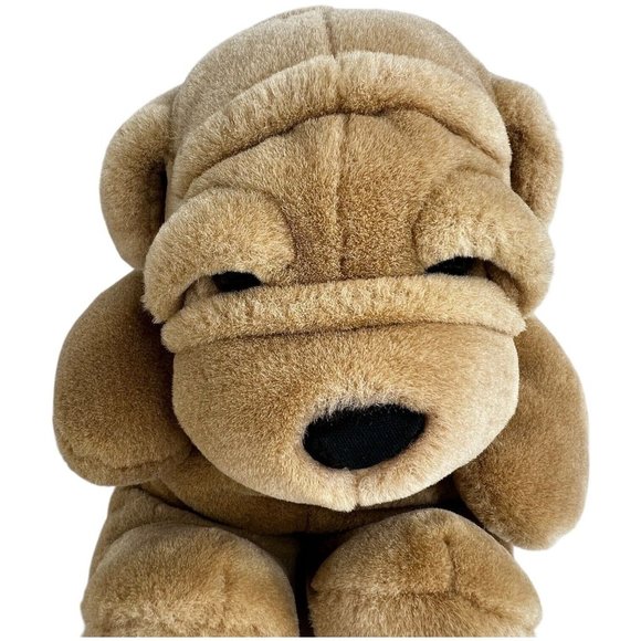 Summit Collection Shar Pei Dog Plush Tan Brown Wrinkled 12 IN Stuffed Animal Toy - Picture 3 of 8